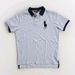 Ralph Lauren Polo Big Pony Size M  Short Sleeve White With Navy